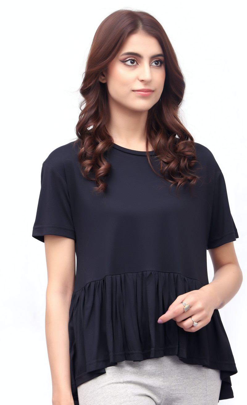 Peplum T-shirt - Black