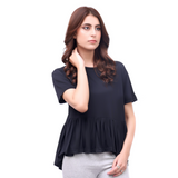 Peplum T-shirt - Black