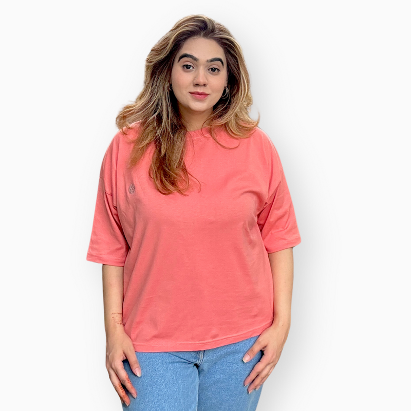 Boxy T-shirt - Coral