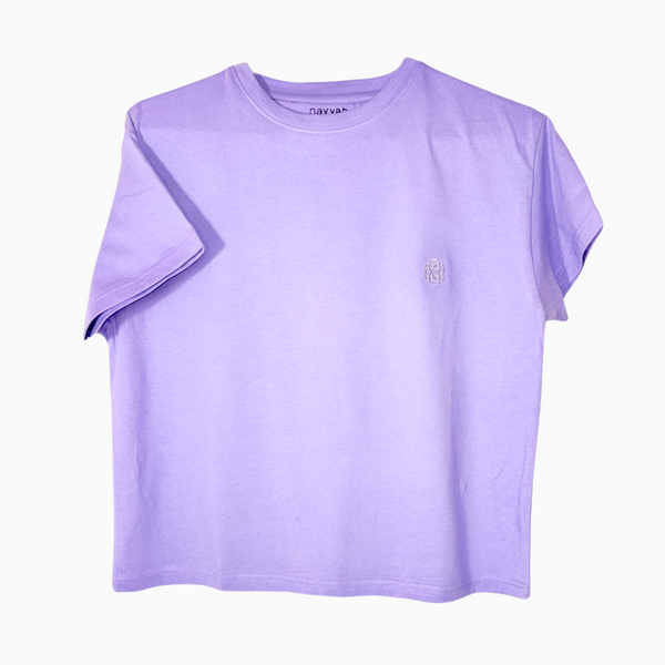 Oversized Cropped Tee - Purple Candy