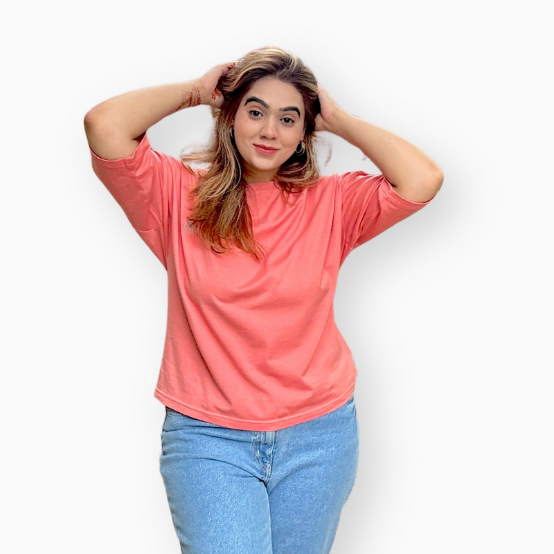 Boxy T-shirt - Coral