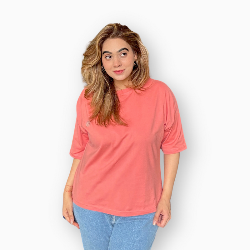 Boxy T-shirt - Coral