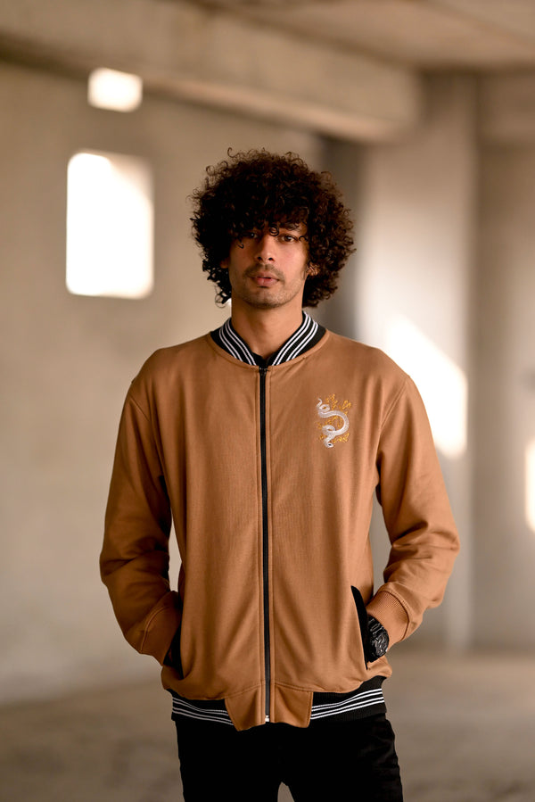 Serpent Henley Jacket (Camel Brown)