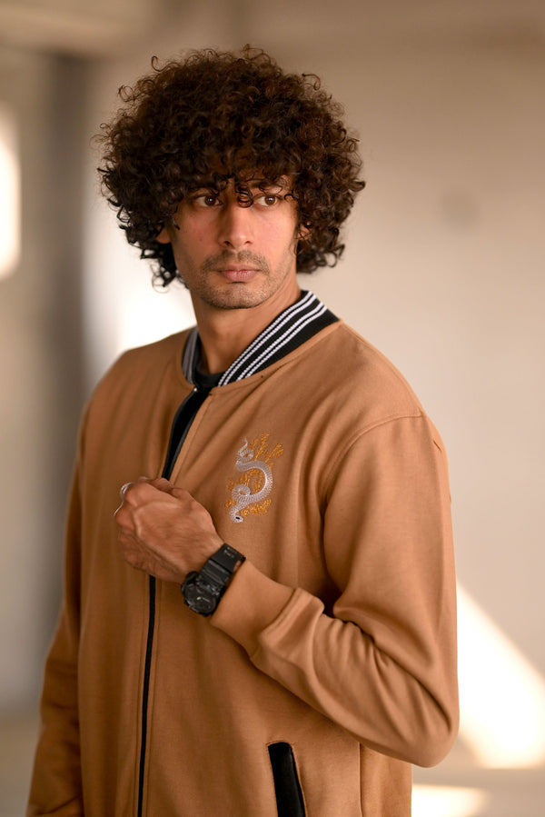 Serpent Henley Jacket (Camel Brown)