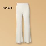 White - Flared Rib Trousers