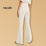 White - Flared Rib Trousers